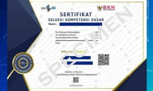 Ketahui Apa Itu Sertifikat CAT SKD CPNS, Gambar di Atas adalah Contoh Sertifikat CAT SKD yang Dapat Diketahui/ Instagram @bkngoidofficial