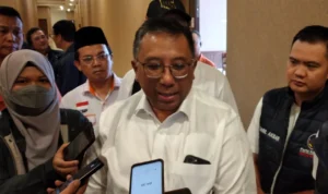 Ketua TKD Amin Jabar Haru Suandharu saat ditemui di Sudirman Grand Ballroom, Rabu (29/11)