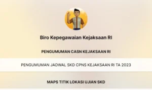 Laman resmi Biro Kepegawaian Kejaksaan RI yang memuat pengumuman jadwal SKD CPNS Kejaksaan 2023.