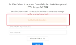 Sertifikat PPPK Tidak Ditemukan atau Tidak Bisa di Download, Ikuti Cara untuk Mengatasinya di Bawah Ini/ Tangkap Layar Sertificat