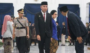 Pj Gubernur Jabar, Bey Triadi Machmudin usai lantik para Pj Bupati dan Walikota di Jabar.
