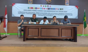 Forkopimcam Cicalengka, Kabupaten Bandung gelar Deklarasi Pemilu Damai dan Berintegritas 2024.