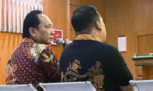 Ricky Gustiadi memberikan pernyataan dalam sidang lanjutan Kasus Suap Proyek Bandung Smart City di Pengadilan Negeri Bandung (8/11).