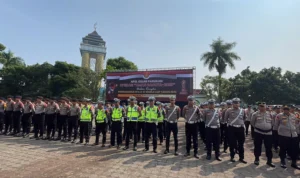 Polda Jawa Barat Gelar Apel Pasukan Operasi Aman Bacuya 2023 Dalam Pengaman Piala Dunia U17. Foto Agi Jabar Ekspres