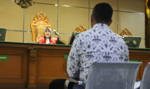 Khairur Rijal, saat memberikan keterangan di sidang lanjutan kasus suap Proyek Bandung Smart City (Pandu Muslim / JE)