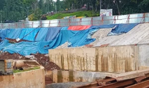 Tebingan di kawasan Batutulis, Kecamatan Bogor Selatan, Kota Bogor yang dilanda longsor beberapa hari lalu.