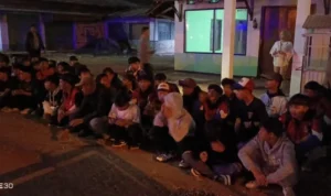 Sebanyak 66 Anggota Geng Motor Moonreker Berhasil Diamankan Polsek Nagreg Dalam Operasi KRYD, Sabtu (25/11/2023). Foto Dok Polsek Nagreg