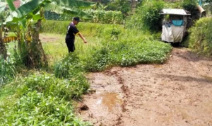 Pergeseran tanah di Kampung Tanjungsari Rt 01/ Rw 04, Desa Tanjungsari, Kecamatan Curug kembar Kabupaten Sukabumi. Dok Humas BPBD.