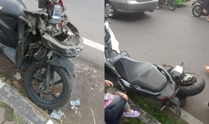 Tabrakan di Jalan KH Ahmad Sanusi Kota Sukabumi Libatkan 1 Mobil dan 3 Motor