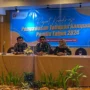 Bawaslu Kabupaten Bandung saat rapat evaluasi koordinasi pengawasan tahapan kampanye Pemilu 2024 di Hotel Grand Pasundan, Kota Bandung, Rabu (6/12).