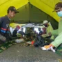 Petugas di lokasi Tempat Pemilahan Sampah, Kel. Rancanumpang, Gedebage, Kota Bandung.