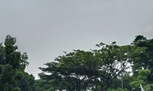 Kemacetan di Jalan Soekarno-Hatta, Kota Bandung akibat demo di depan Kantor Disnakertrans Jabar (14/12).