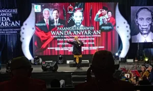 Perebutkan Piala Megawati Soekarnoputri, PDI Perjuangan menggelar Pasanggiri Kawih Wanda Anyaran di De Majestic, Jalan Braga, Kota Bandung, Sabtu 2 Desember 2023.