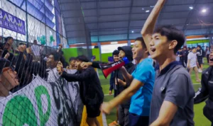 Pembina Baraja, M Rasyid Rajasa memberikan dukungan kepada semua tim turnamen futsal antarpelajar SMA se-Bandung dan Cimahi sebelum pentandingan dimulai.