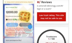 Skema keuntungan dari aplikasi penghasil uang Amundi.