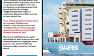Aplikasi penghasil uang Maersk yang sudah scam sejak 15 Januari 2024.