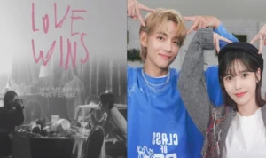 Poster MV 'Love Wins' IU yang akan dibintangi V BTS. (X @_IUofficial)