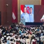 Prabowo Subianto saat memberikan sambutan di acara Rapimnas KSPN di Hotel Sutan Raja, Soreang, Kabupaten Bandung, Minggu (14/1/2024). Foto Agi Jabar Ekspres