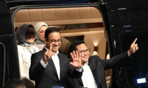 Tiba di Panggung Debat Ketiga, Anies Baswedan: Kesempatan Bagi Rakyat untuk Lebih Kenal dengan Capres Pilihan Capres dan Cawapres No. Urut 1, Anies Baswedan dan Muhaimin Iskandar saat menghadiri Debat ketiga Pilpres 2024 (7/1).