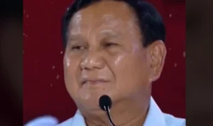 Gambar Capres nomer urut 2 Parabowo Subianto yang nahan tangis banyak direpost akun Tiktok hingga viral.