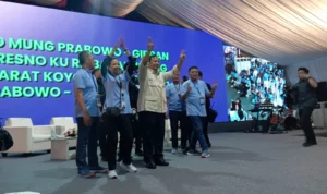 Prabowo Subianto saat menghadiri acara MDS Co-op di Stadion Pakansari, Cibinong Kabupaten Bogor, Minggu (21/1) . Foto : Sandika Fadilah/Jabarekspres.com-