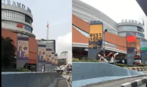 Penampakan Videotron Anies Baswedan di Grand Mall Metropolitan Bekasi, Selasa 16 Januari 2024.