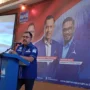 Doc. Ketua DPC Partai Demokrat Kota Cimahi, Agung Budi Santoso, saat memaparkan Jaminan Kesehatan untuk para saksi pemilu (mong)