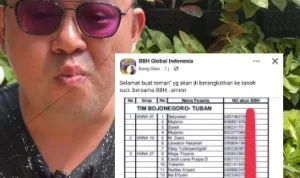 Undian Umroh dari aplikasi BBH Indonesia yang ditunjukkan oleh Roy Shakti.