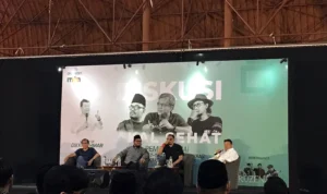 Potret pemateri Talkshow pemilu damai, Sabtu (6/1). (Jabarekspres/Deffa Hudzaifa)