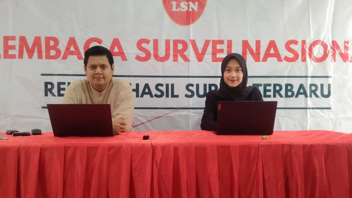 Lembaga Survei Nasional (LSN) merilis hasil survei terbaru tentang perkembangan elektabilitas paslon presiden dan wakil presiden serta partai politik di akhir masa kampanye, Sabtu 10 Februari 2024.