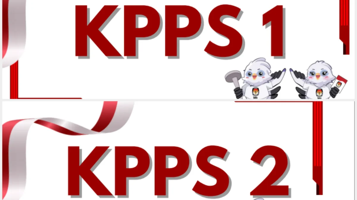 Link PDF Kreatif Tulisan KPPS 1-7 untuk di Meja TPS/ Kolase JabarEkspres.com