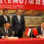Suasana penandatanganan kontrak kerja sama pengadaan tiga rangkaian kereta rel listrik (KRL) baru antara KAI Commuter dan CRRC Sifang Co, Ltd di Beijing, China, Rabu (31/1/2024). ANTARA/HO-KAI Commuter