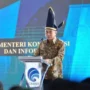 Menteri Komunikasi dan Informatika Budi Arie Setiadi saat peresmian pembangunan Fasad dan Gedung UPT Balai/Loka Monitor Spektrum Frekuensi Radio (SFR) Kelas I Makassar, di Gowa, Kamis (1/2/2024). ANTARA/HO/Pemkab Gowa
