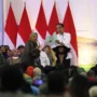 Presiden Jokowi saat memberikan sambutan dalam kunjungan kerjanya ke acara PNM di Soreang, Kabupaten Bandung, Sabtu (3/2/2024).