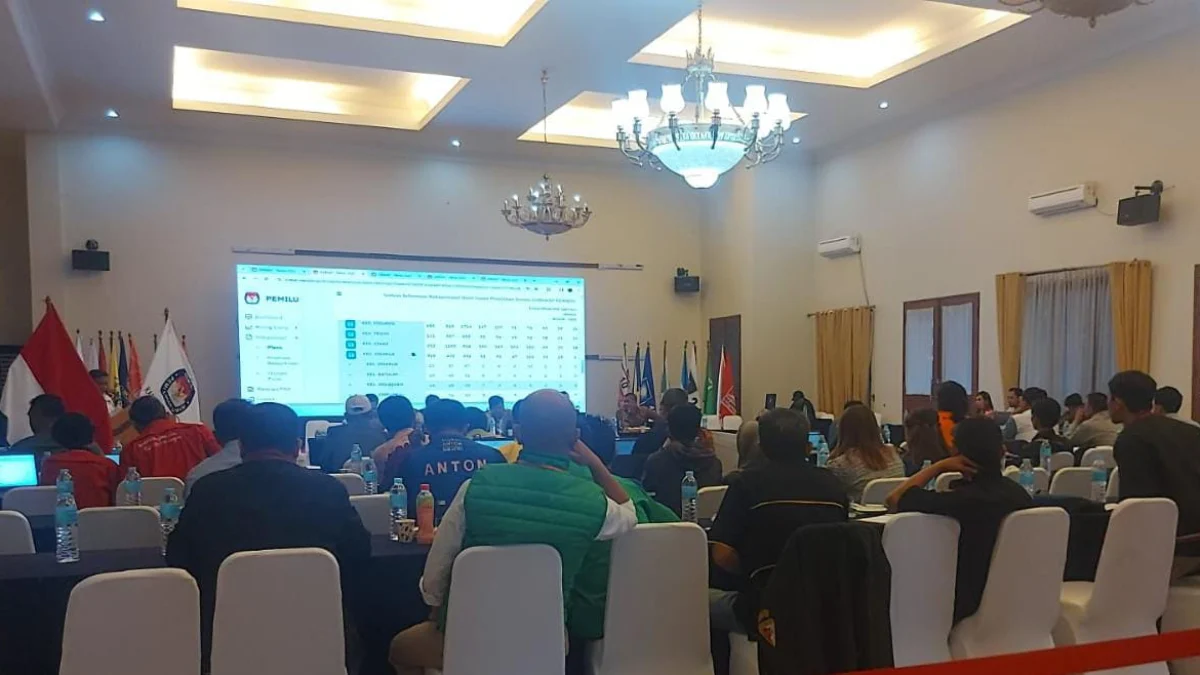 KPU Kabupaten Bogor Targetkan 6 Kecamatan Selesai Rekapitulasi Suara Setiap Hari Rekapitulasi KPU Kabupaten Bogor di Grand Usus, Cisarua, Kabupaten Bogor foto : Sandika Fadilah/Jabar Ekspres
