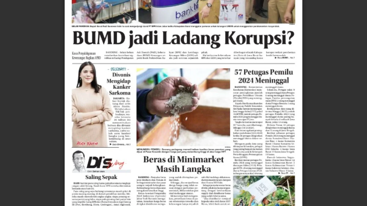 Epaper Jabar Ekspres Edisi Senin, 19 Februari 2024