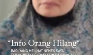 Izin Keluar Rumah Beli Bubur, Seorang Nenek di Bandung Hilang Info orang hilang/ Foto: Istimewa