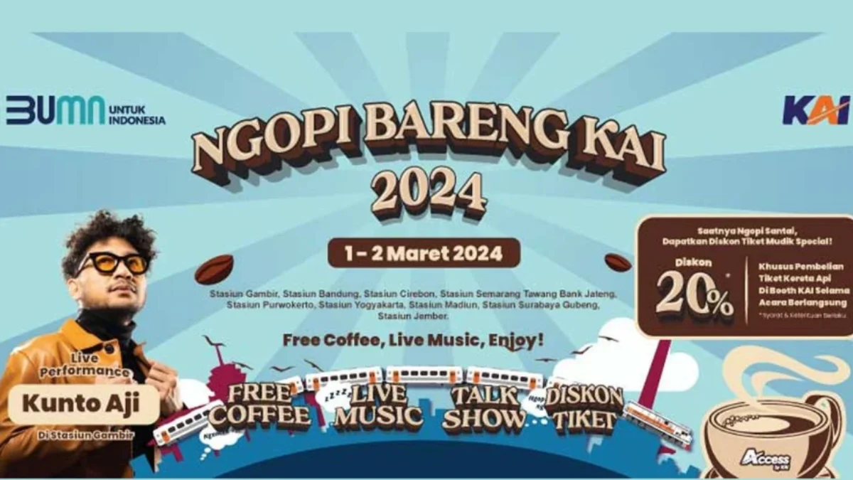 Promo Spesial Lebaran 2024: Diskon 20% Tiket Kereta Lewat Program 'Ngopi Bareng KAI 2024