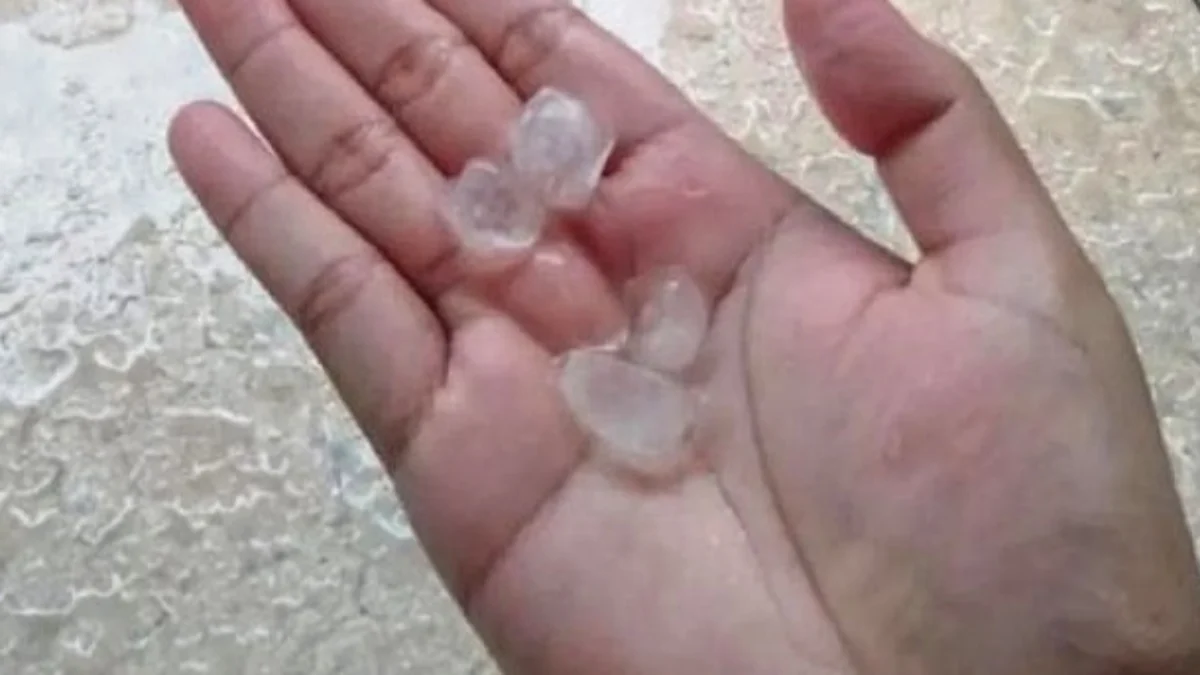 Viral! Sejumlah Kawasan Sidoarjo Dilanda Hujan Es