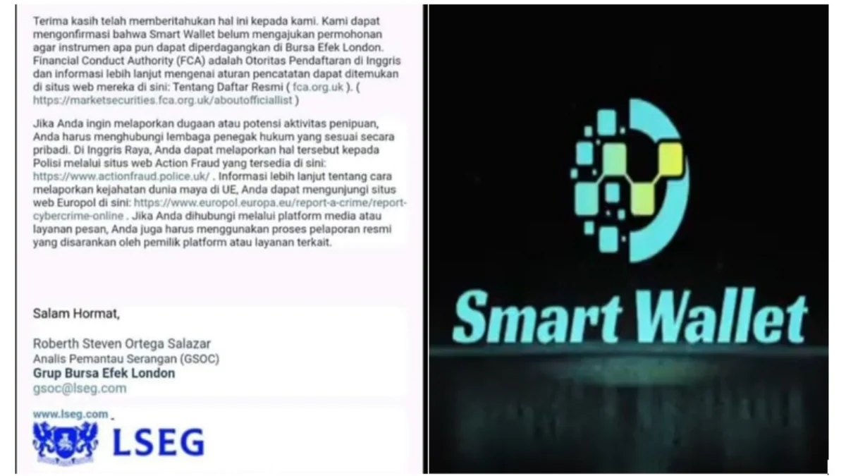 Surat resmi dari London Stock Exchange Group tentang Smart Wallet.