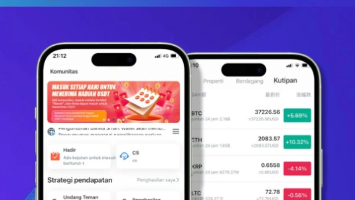 Tampilan depan aplikasi Msart Wallet tidak berubah meski ganti domain baru.