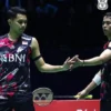 Potret Fajar/Rian dalam laga French open 2024 ( Instagram badminton.ina)