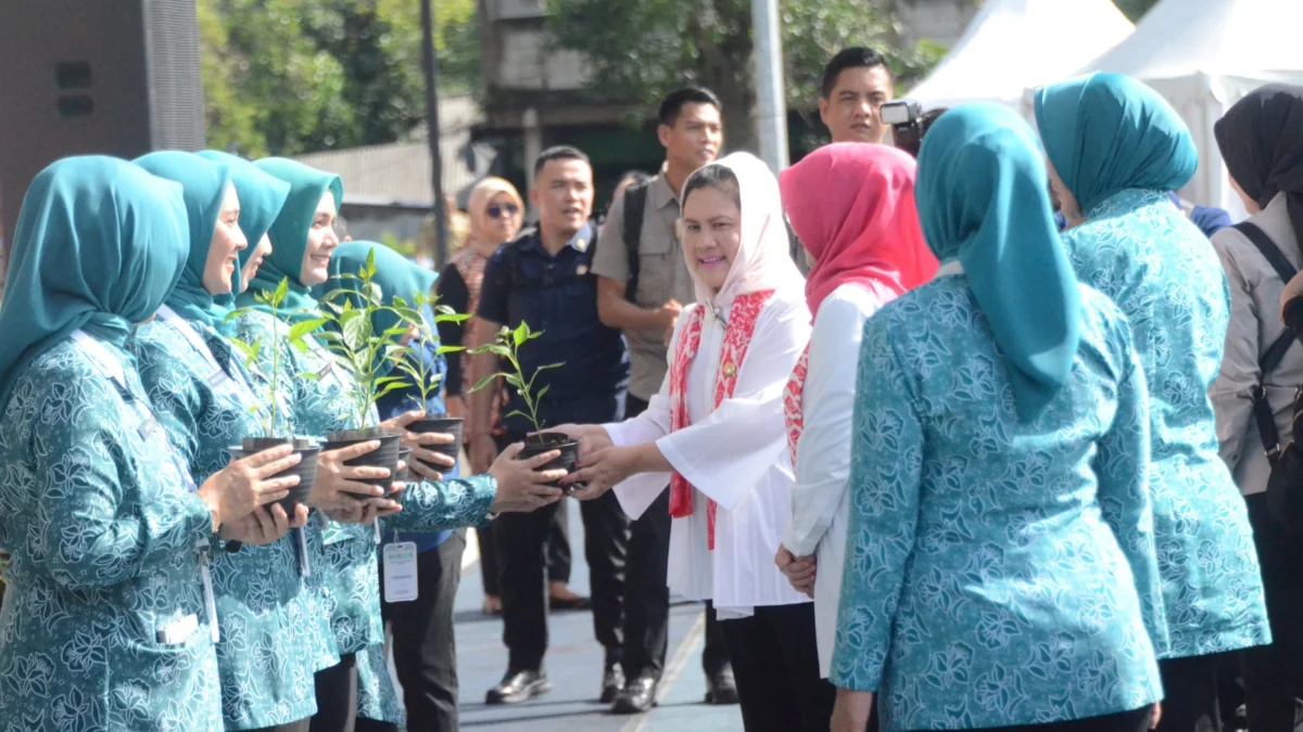 Iriana Jokowi Buka Gerakan Tanam Cabai Nasional di Bogor Iriana Jokowi saat memberikan bibit cabai kepada PKK. Foto : Sandika Fadilah/Jabarekapres.com