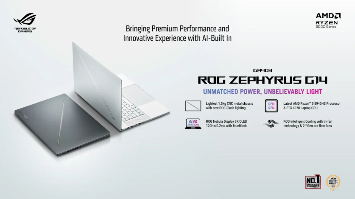 ROG Zephyrus G14, AI Gaming Laptop 14-inci Paling Tipis, Ringan, dan Powerful di Dunia