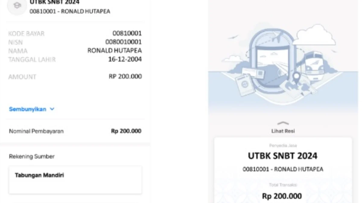 Pembayaran UTBK SNBT 2024 Lewat Livin by Mandiri/ Tangkap Layar Panduan Pembayaran UTBK Bank Mandiri/ SNPMB