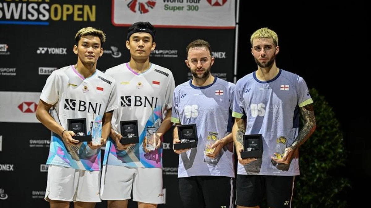 Bagas/Fikri naik podium Runner up Swiss open 2024. (Instagram: badminton.ina)