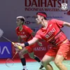 Bagas/Fikri saat berlaga di Swiss Open 2024 (Instagram: badminton.ina)