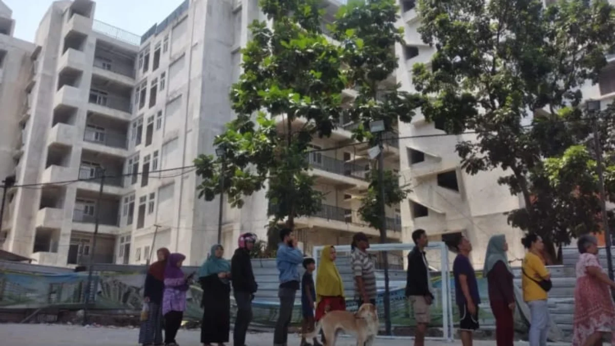 Penampakan rumah deret di Tamansari, Kota Bandung yang kini masih kosong.