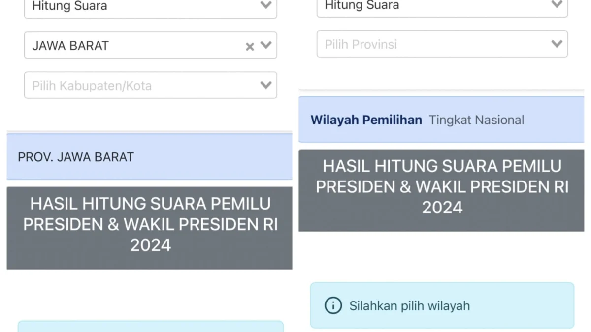 Perolehan suara data grafis Pilpres dan Pileg tidak lagi tampil di situs web KPU sejak Selasa, 5 Maret 2024.