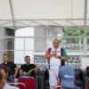 Ketua DPRD Kota Bogor, Atang Trisnanto bersama para Wakilnya saat menggelar cucurak bersama wartawan.